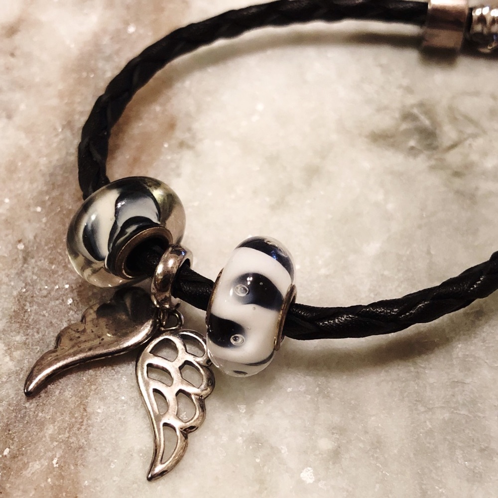 Chamilia black cord bracelet with beads